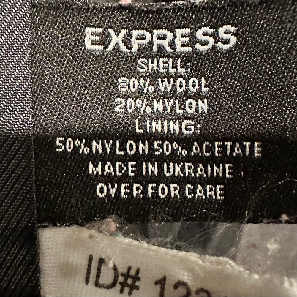 Express Coat Size 11/12 Womens Hooded Wool Jacket Dark Gray Full Zip Warm - Picture 8 of 10